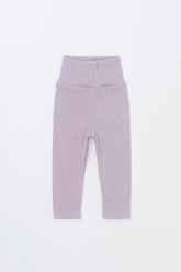 Avauma Aileen Baby Leggings - Cream Purple, soft ribbed baby leggings, high-waist infant pants, stretchy newborn leggings